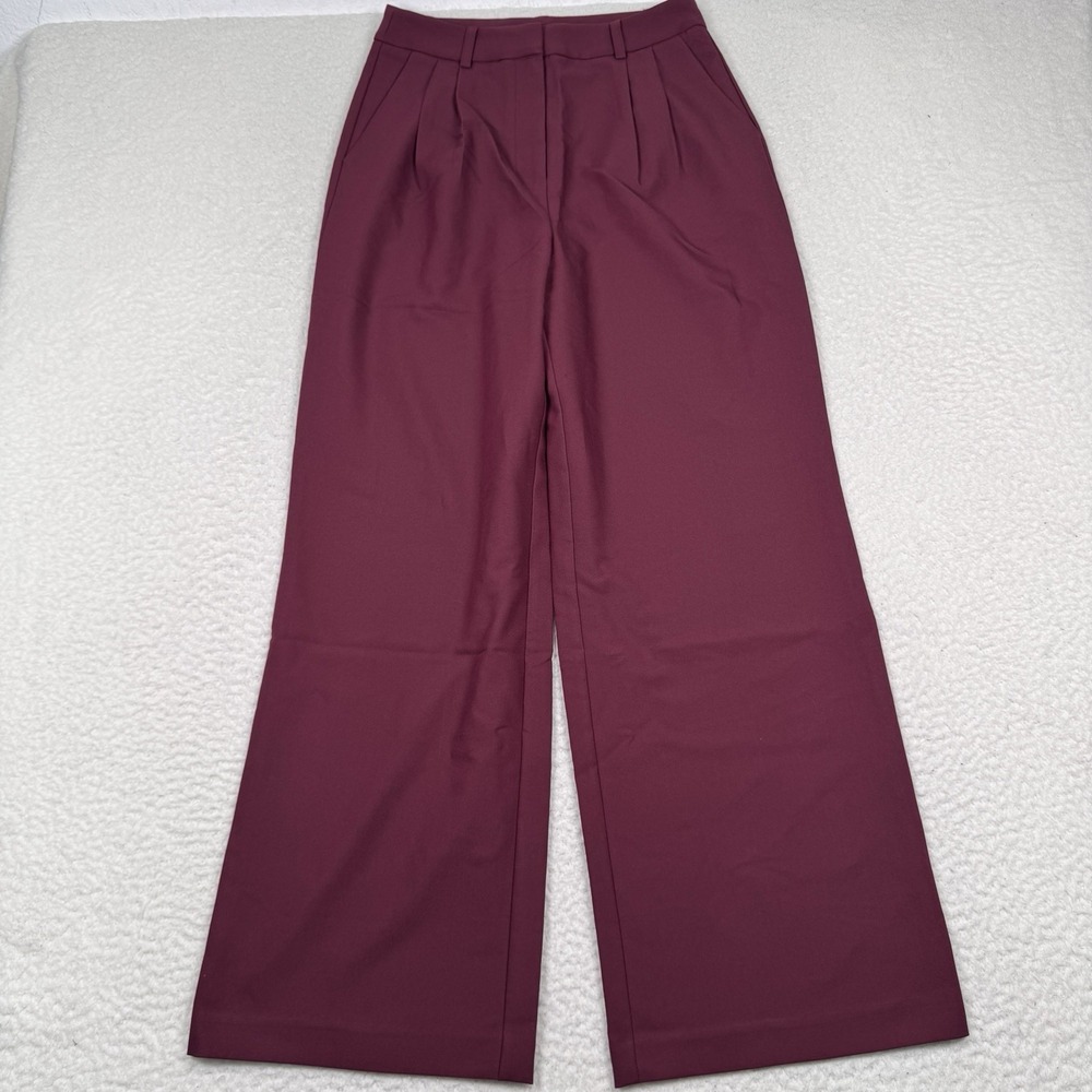 Commence Wide Leg Dress Pants Women's M Minimalist Business Burgundy 28x31‎
